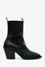 Gucci Black Leather Horsebit Square Toe Combat Boots Size 40