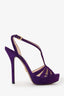 Prada Purple Suede Peep Toe Heels Size 37.5