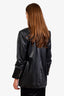 Veronica Beard Black Vegan Leather Dickey Blazer Size 6