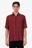Fendi Black/Red FF Logo Print Short Sleeve Shirt Size 42 Mens