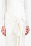 Leau White Long Sleeve 'Oasis' Knot Maxi Dress Size M