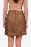Dolce & Gabbana Brown Floral Jacquard Mini Skirt Size S