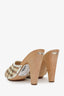 Burberry Pink Nova Check Studded Wood Heels Size 36