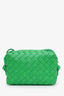 Bottega Veneta Green Leather Intrecciato Mini Loop Crossbody Bag