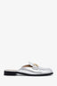 Salvatore Ferragamo Silver Leather Logo Slip On Loafers Size 8