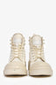 Christian Dior Bottines Combat Logo Toile Blanche/Cuir 38.5