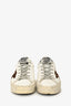 Golden Goose White/Black Leather Leopard Print Star 'Hi Star' Sneakers Size 35