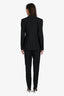 Dolce & Gabbana Vintage Black Wool Pinstriped Single Buttoned Blazer and Trouser Set Size 44