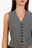 Ralph Lauren Black/White Houndstooth Wool Button Up Vest Size 4