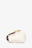 Gucci White Leather Chevron Quilted Mini GG Marmont Crossbody Bag