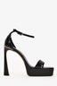 Victoria Beckham Black Patent Leather Platform Heeled Sandals Size 38.5
