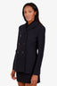 Christian Dior Black Wool Silk Double Breasted Blazer Size 8