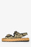 Pre-loved Chanel™ Black/Yellow Tweed CC Braided Dad Sandals Size 37