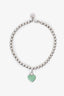 Tiffany & Co. Sterling Silver Beaded Blue Heart Tag Bracelet