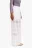 Alice + Olivia White Crochet Wide Leg Pants Estimated Size S