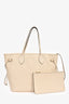 Louis Vuitton Cream Empreinte Leather Neverfull MM Tote with Pouch