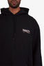 Balenciaga Black Cotton Logo Print Hoodie Size XL Mens