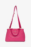 Prada Pink Canvas Printed Logo Tote Bag