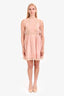 Red Valentino Light Pink Cotton Lace Detail Sleeveless Midi Dress Size 40