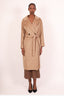 Weekend Max Mara Caramel Virgin Wool Double Breasted Belted Coat Size 8