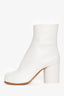 Maison Margiela White Leather Tabi Ankle Boots Size 35