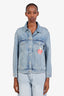 Gucci Blue Denim Les Pommes Apple-embroidered Jacket Size 36