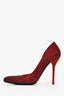 Gucci Burgundy Crystal Embellished Heels Size 38