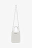 Miu Miu White Leather Top Handle Bag with Strap