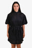 Frame Black Ramie Lace Puff Sleeve Mini Dress Size L