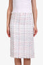 Thom Browne White Tweed Pencil Skirt with Fray Size 6