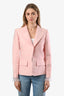 Pre-loved Chanel™ 2017C Pink Silk 'Coco Cuba' Ruffle Sleeve Blazer Size 36