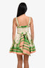 Zimmermann Cream/Green/Orange Linen Belted Corset Mini Dress Size 1