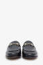 Gucci Black Leather Jordaan GG Embossed Loafers Size 37