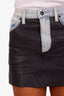 Alexander Wang Denim Leather Mini Skirt Size 25