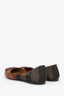 Fendi Brown Canvas and Leather Pequin Bow Ballet Flats Size 39.5