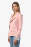 Pre-loved Chanel™ 2017C Pink Silk 'Coco Cuba' Ruffle Sleeve Blazer Size 36