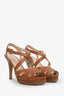 Prada Brown Leather Strappy Sandals Size 37
