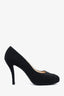 Pre-loved Chanel™ Black Beaded CC Cap Toe Heels Size 40