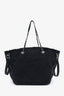 Pre-loved Chanel™ 2018 Black Fringe Quilted Canvas Small Double Face Deauville Tote