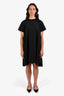 Sacai Black Panelled Ruffle Detail Short Sleeve Mini Dress Size 3
