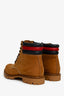 Gucci 2017 Brown Nubuck Sylvie Web Accent Suede Hiking Boots Size 9.5 Men's