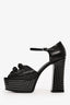 Saint Laurent Black Leather Studded Platform 'Candy' Heels Size 38