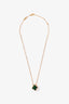 Van Cleef & Arpels 18K Gold Malachite Vintage Alhambra Pendant Necklace