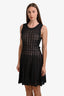 Alaïa Black Eyelet Sleeveless Midi Dress Size 42