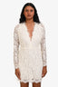 Iro Cream Lace Long Sleeve V-Neck Midi Dress Size 36