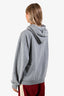 Celine Grey Cotton Logo Drawstring Hoodie Sweatshirt Estimated Size S