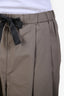 Brunello Cucinelli Khaki Cotton Tie Front Trousers Size 6