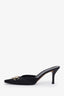 Gucci by Tom Ford 2000s Black GG Canvas Leather Heeled Mules Size 7.5