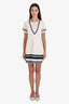 Pre-loved Chanel™ White/Blue Cotton Blend Crochet Mini Dress Size 38