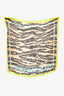 Dolce & Gabbana Brown/Multicolour Zebra Print Silk Handkerchief